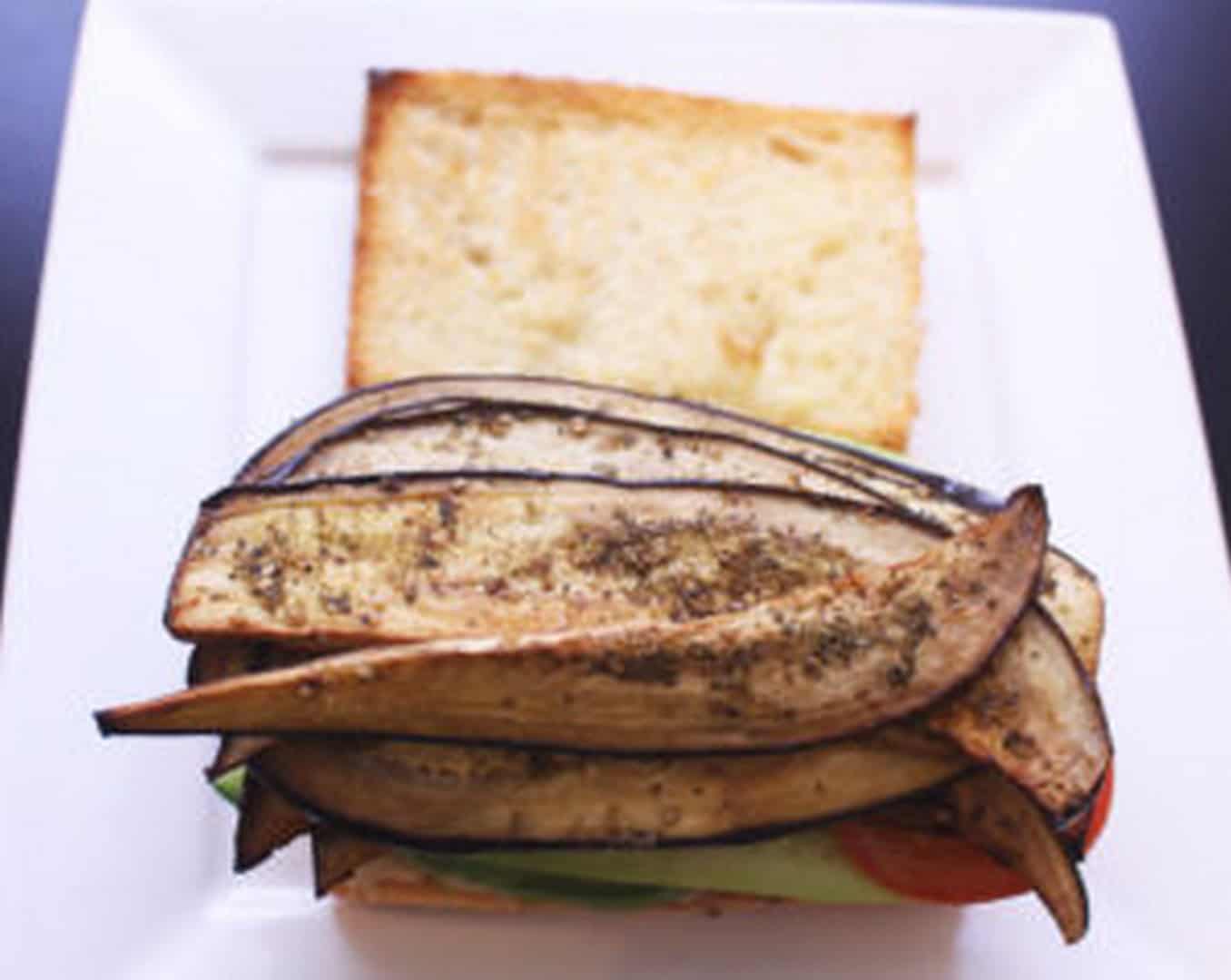 mediterranean zaatar-spiced eggplant blt