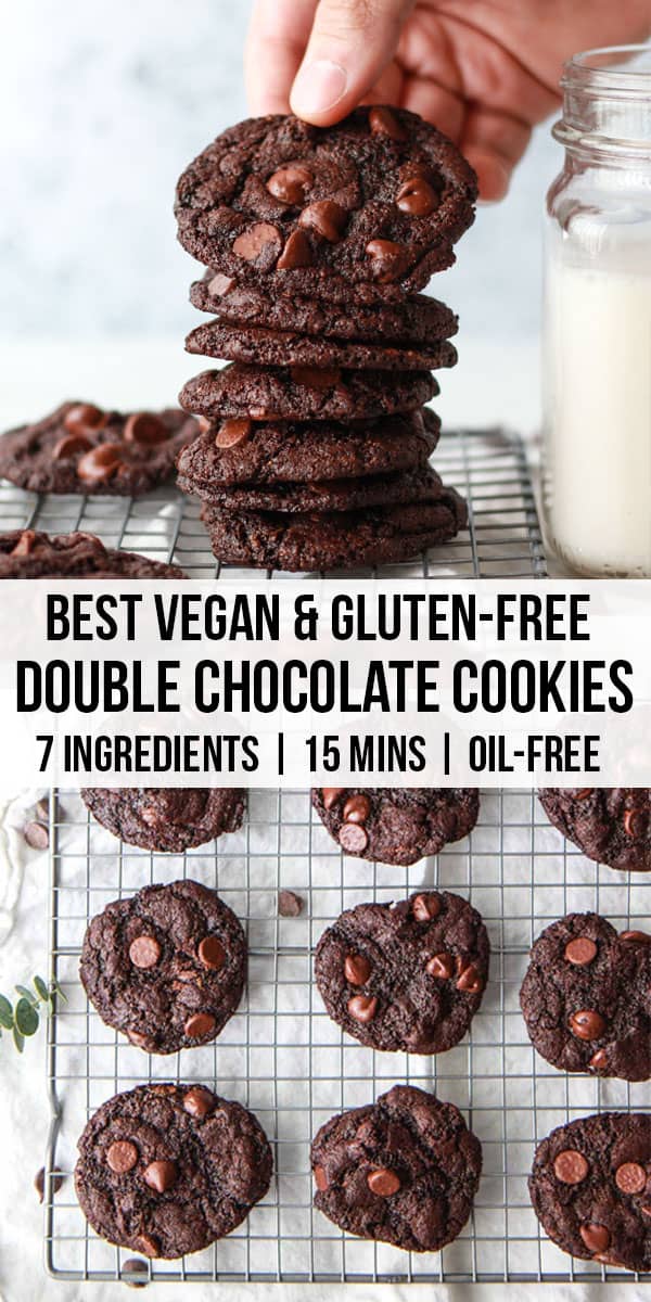 Best-Vegan-Double-Chocolate-Chip-Cookies-(Gluten-Free,-Oil-Free) - Zen and Zaatar