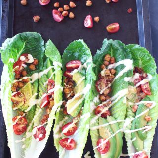 chickpea caesar lettuce wraps boats vegan gluten free avocado salad recipes zena zaatar zenanzaatar food blogger vegetarian