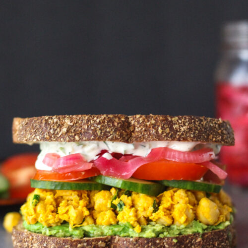 mediterranean chickpea salad sandwich vegan