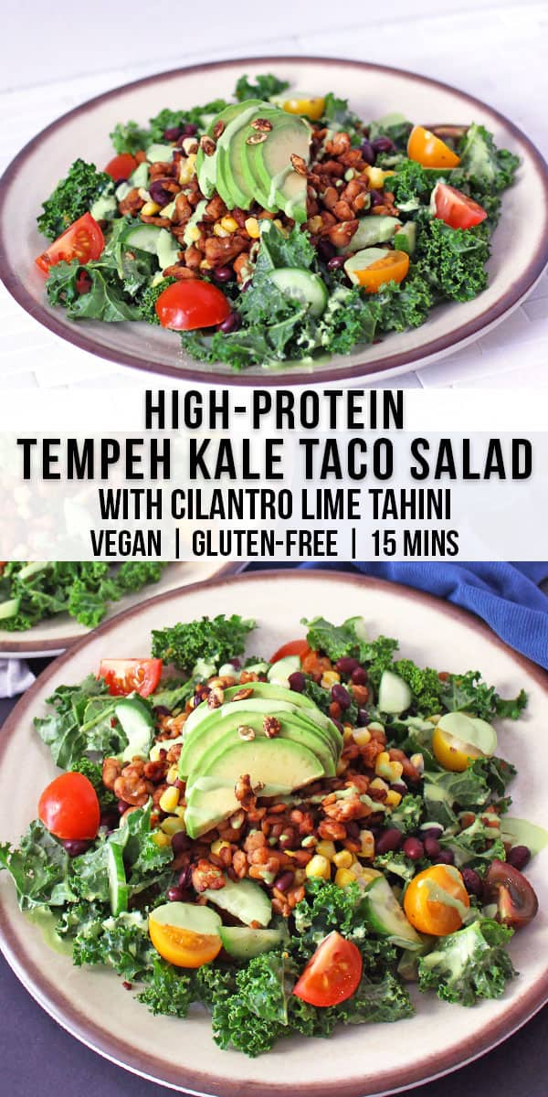 Tempeh-Kale-Taco-Salad-with-Cilantro-Lime-Tahini-(Vegan,-Gluten-Free ...