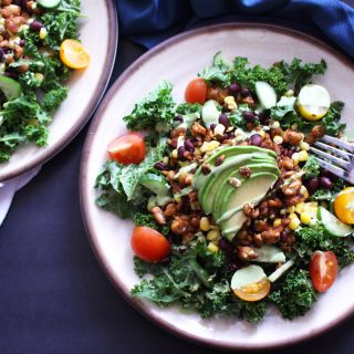 tempeh kale taco salad mexican vegan vegetarian gluten free avocado food blog zenanzaatar