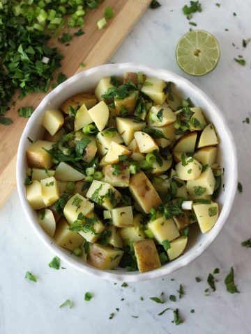 light mediterranean potato salad syrian lebanese healthy vegan gluten free vegetarian arabic recipe food blog zenanzaatar