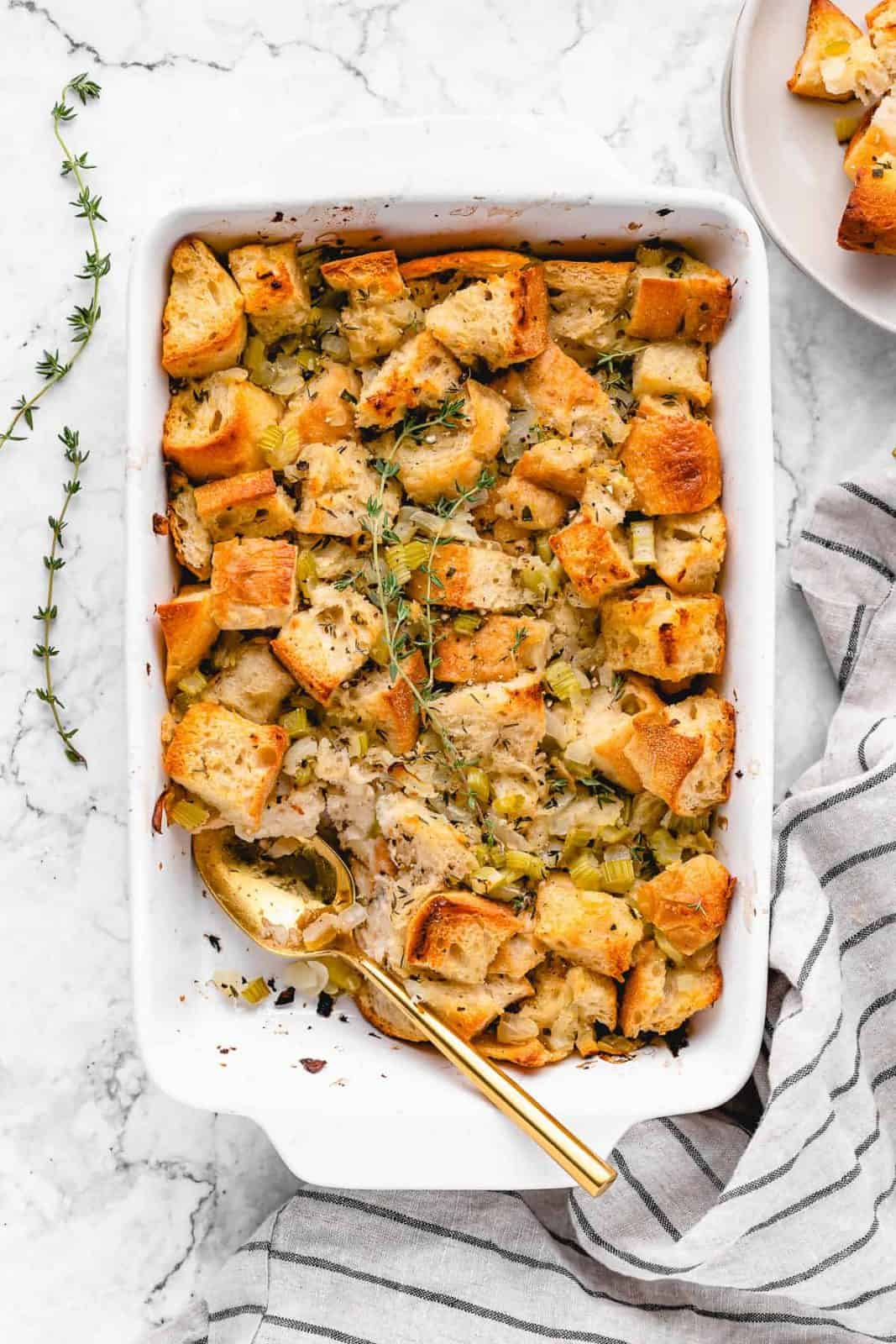 This vegan stuffing is a great side dish for your vegan thanksgiving dinner.