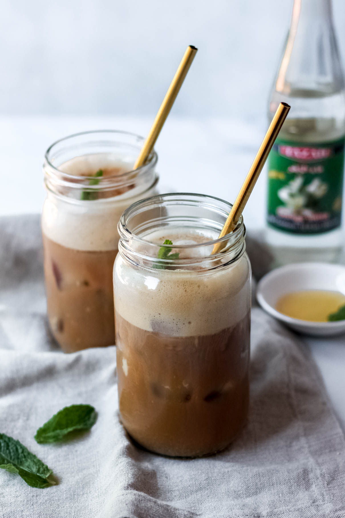 iced latte  Mason jars, Coffee photography, Sugar and spice