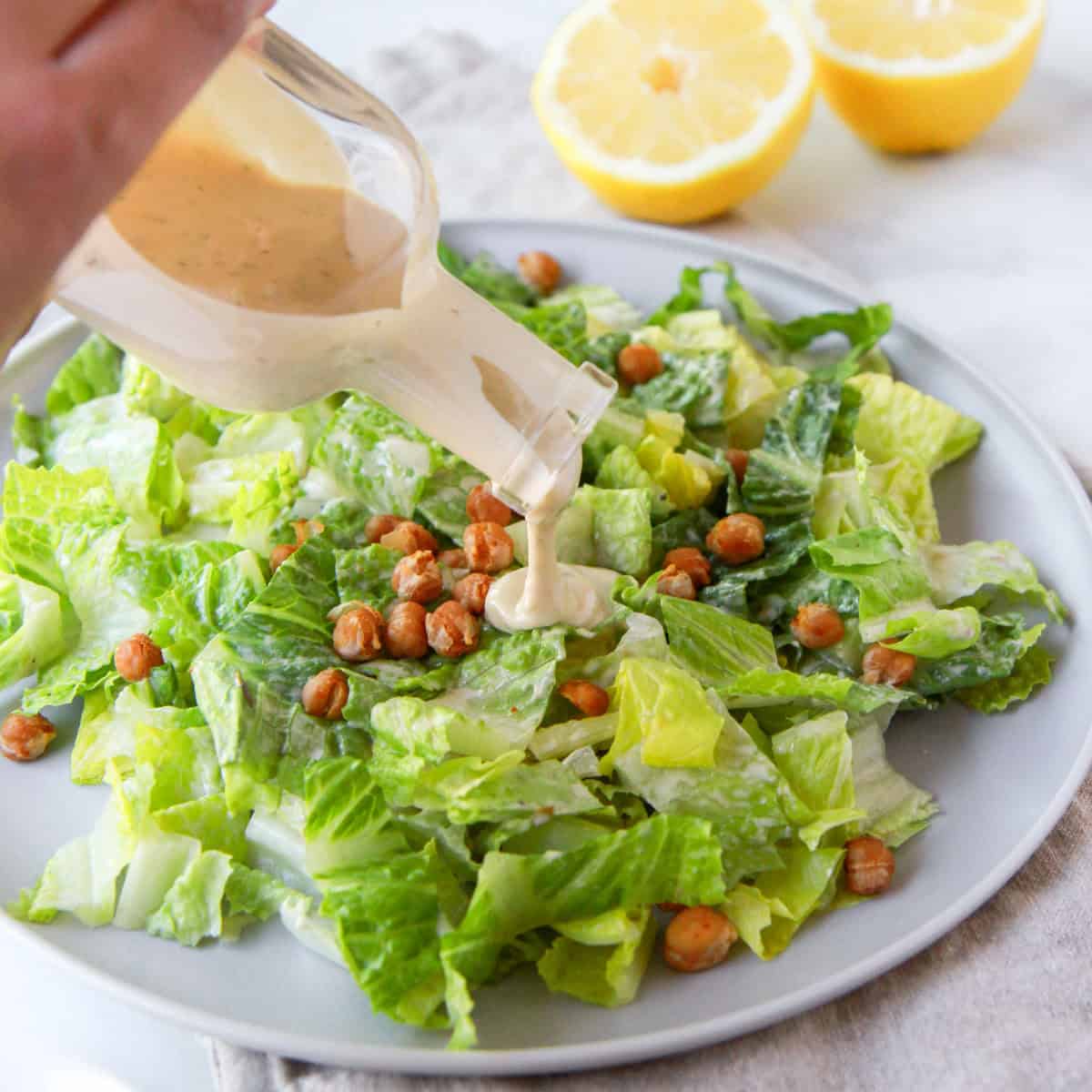 Easy Tahini Caesar Dressing (No Mayo, Vegan)